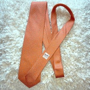 Hermès 100% Silk Orange Tie